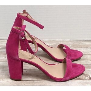 Essex Lane Moira Womens Size 7M Rich Berry Open Toe Block Heel Strappy Sandal